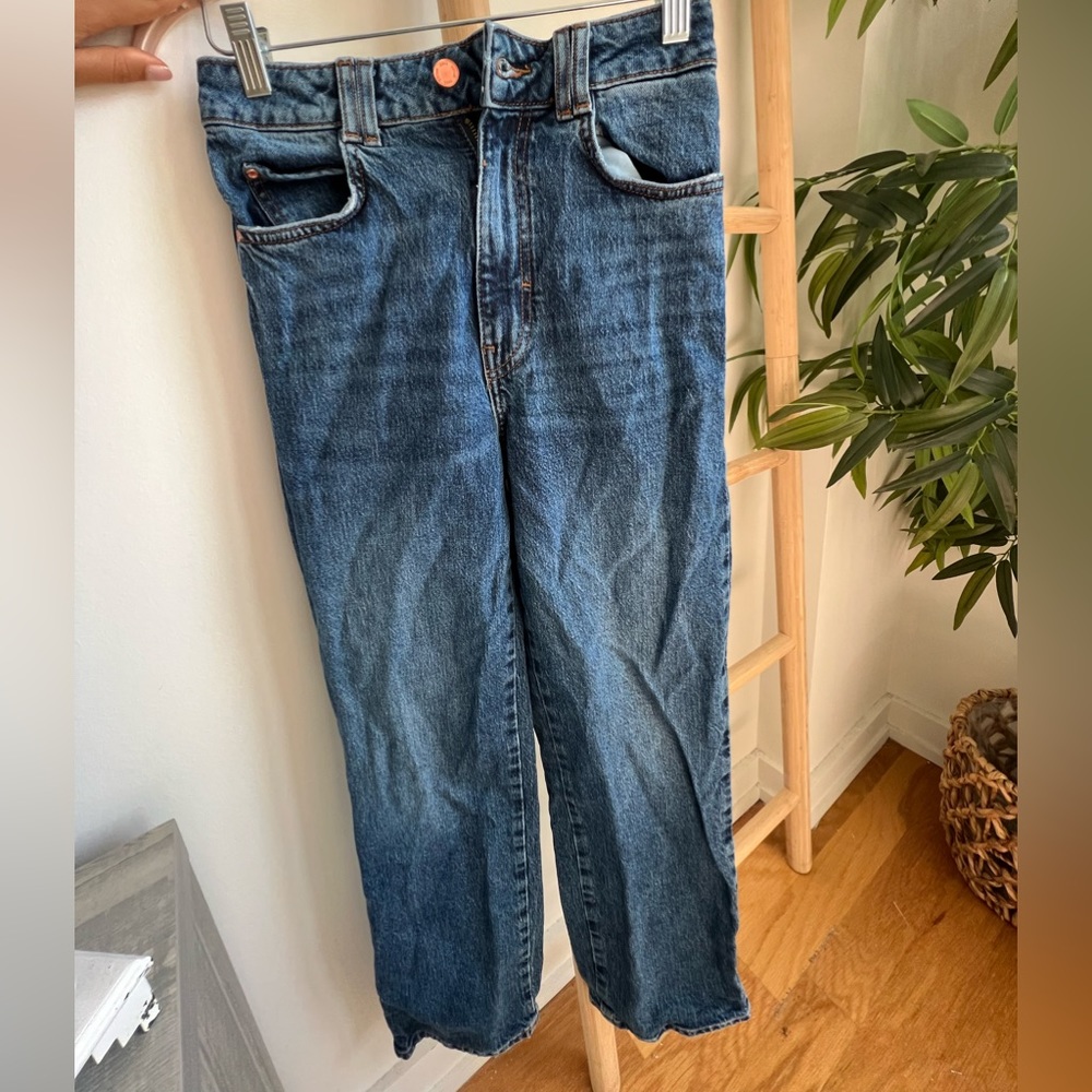 ZARA high rise straight leg jeans
